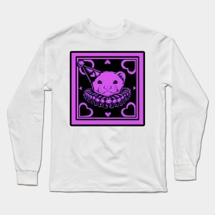 Love Ferret In Purple - Black Outlined Version Long Sleeve T-Shirt